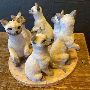 Vintage Y2K Continental Cat Statue Figurines Home Office Decor 2002